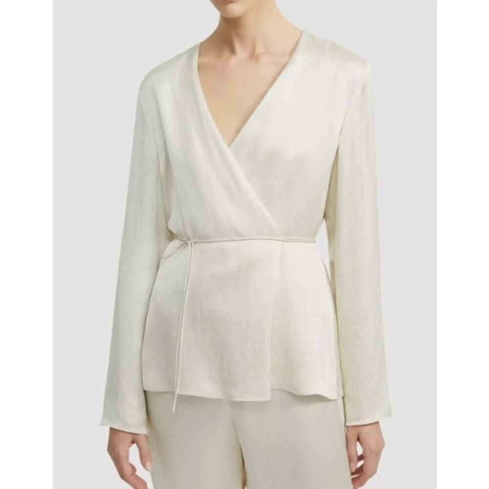 Theory Wrap Jacket Top Hammered Viscose NWT Sz. S